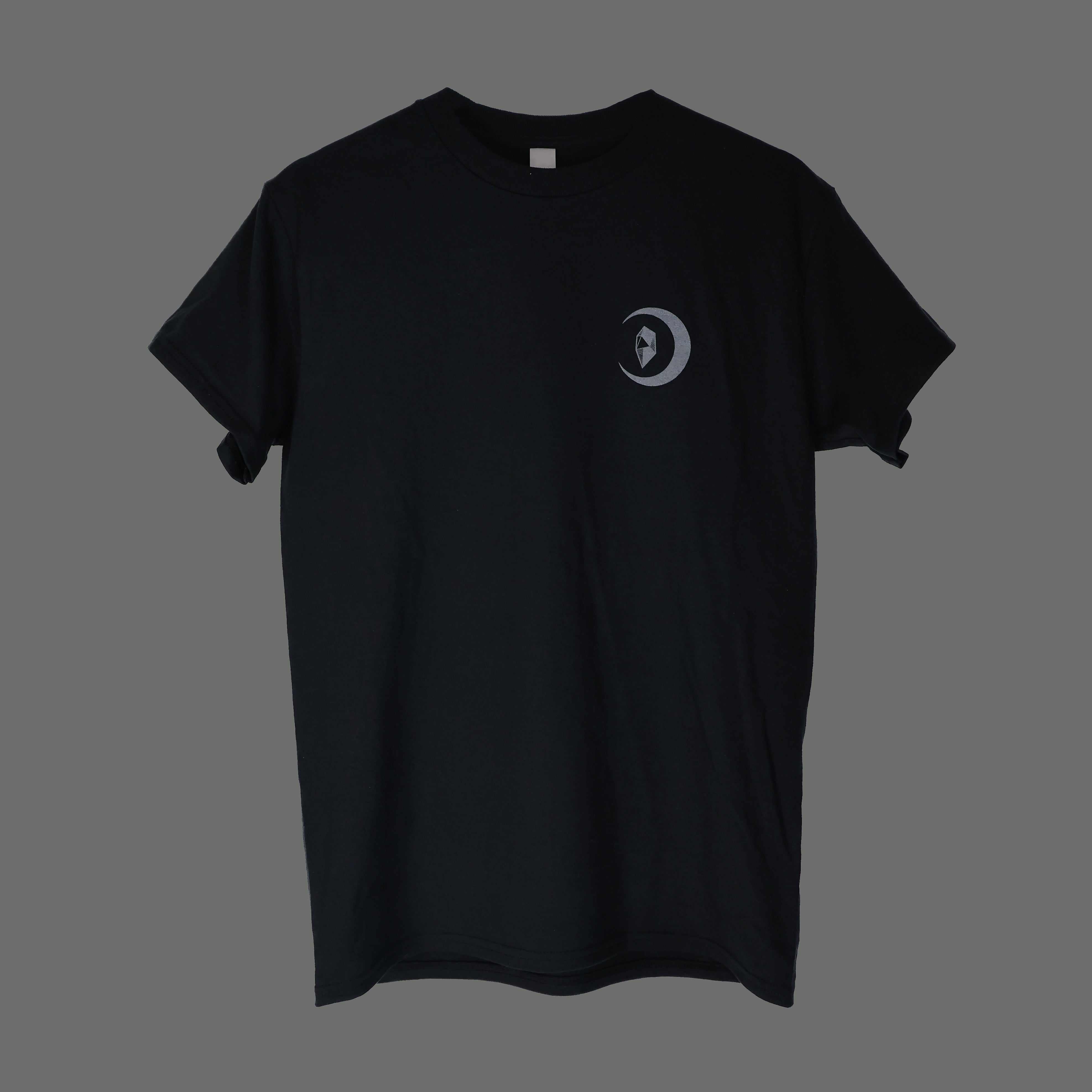 T-Shirt Lunar Bloom – Hirsch Siebdruck Frontansicht schwarz | Grim Alchemy St. Gallen